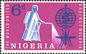 Nigerian stamp commemorating the battle with malaria